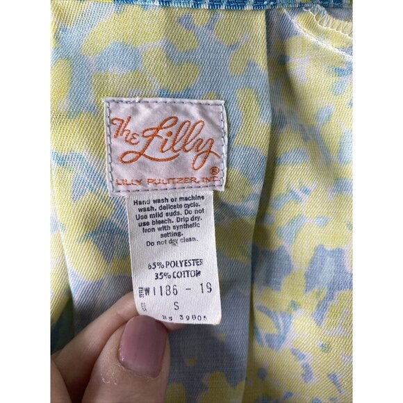 Vintage 1960’s 1970’s The Lilly Pulitzer Zip Up Jacket Sz S Blue Yellow Floral - Picture 8 of 8